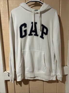 GAP White Hoodie with Navy Lettering